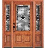 Cửa chính gỗ Sồi Mỹ (Oak Wood Door) 3 cánh MS 014