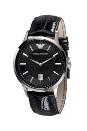 Đồng hồ Emporio Armani Watch, Men's Black Leather Strap AR2411