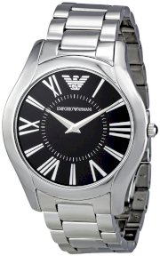 Emporio Armani Men's AR2022 Slim Black Lacquered Dial Watch