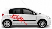 Dán decal xe Hyundai Getz rồng đỏ