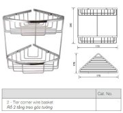Kệ rổ góc 2 tầng gắn tường Hafele 64252
