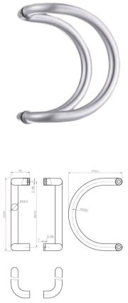 Tay nắm cửa kính Hafele 332/245/32mm HTN019