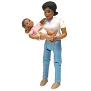 Fisher-Price Loving Family African American Dollhouse Figures - Mom and Baby