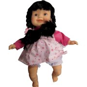 You & Me 12 inch Doll with Black Pigtails and Floral Dress