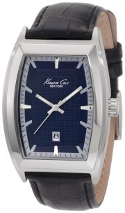 Kenneth Cole New York Men's KC1837 Cyber Barrel Marine Blue Date Watch