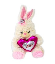 Tokenz Rabbit with Loving Heart Stuffed Animal - 25 cm