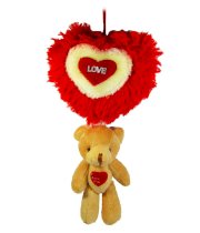 Tickles Valentine Love Brown & Red Teddy - 23 cm