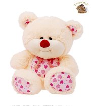 Dimpy Stuff Cute Cream Teddy Bear With Cotton Print Soft Toy-45 cm