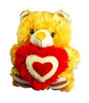 Tickles Valentine Brown & Red Teddy With Heart - 21 cm