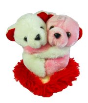 Tickles Hugging Pair Teddy with Heart - 12 cm