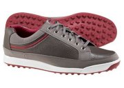 FootJoy Men's Contour Casuals Series Spikeless Golf Shoes - Gray/Crimson