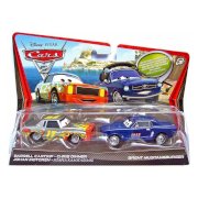 Mattel Disney / Pixar CARS 2 Movie Brent Mustangburger & Darrell Cartrip - 2 Cars