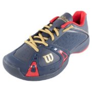 WILSON Women`s 100 Year Rush Pro Tennis Shoes Coal and Red
