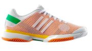 Adidas Womens Stella McCartney Barricade 8 Tennis Shoes- White/Orange 