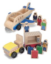Whittle World Wooden Plane & Luggage Carrier Set - 12 Pieces