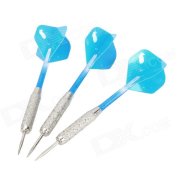Professional Rabbit Pattern Iron Nickel-Plated Plastic Darts - Silver + Blue (3 PCS)