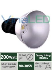 Đèn led nhà xưởng VinaLED BLA-200W D40-CW