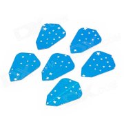 Stylish Star Pattern PET Darts Tail Wings - Blue + Silver (6 PCS)