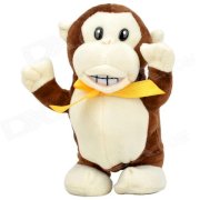 LiuYuan Voice Recording and Walking Plush Monkey Toy - Brown (3 x AAA)