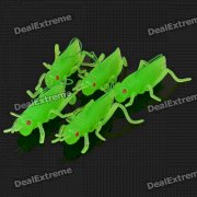 Glow-in-the-Dark Lifelike Soft Rubber Toys - Green Locust (5-Piece Pack)
