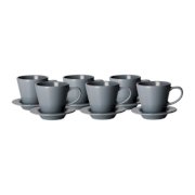 Bộ cốc uống cafe DINERA / Coffee cup and saucer, grey-blue - IKEA, Thụy Điển