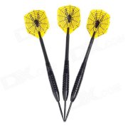 013 Spider Pattern Sharp Tungsten-plated Iron Plastic Darts for Dart Games - Black (3 PCS)