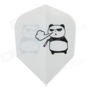 Panda Pattern PET Darts Tail Wing - Black + White (6-Piece Pack)