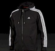 Adidas Essentials 3-Stripe Full Zip Hoody - Black
