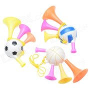 2014 Brazil World Cup Fans Mini Horn Three Tubes Speaker - Red + Pink + Yellow (3 PCS Family Kits)
