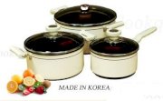 Bộ nồi chống dính CookQueen Hàn Quốc-3chiếc dùng đun trên bếp từ