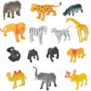 T3042 Kid's Plastic Animal Zoo Toy Set - Multicolored