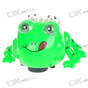 Moving Frog Toy with LED Light and Sound Effects - Green (3*AA)