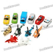 Funny Police Car and Plane Toys (12-Piece Set)