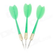 03 Economical Sharp Copper-plated Iron + Plastic Darts for Dart Game - Green 