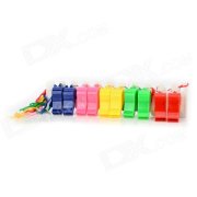 Colorful Plastic Whistle - Red + Navy Blue + Pink + Yellow + Green (10 PCS)