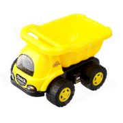 9103 Non-toxic Plastic Sand Beach Toy 4-Wheel Truck w/ Tipping Bucket for Kids - Yellow