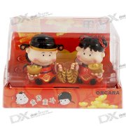 Solar Powered Lucky Boy and Girl Head Shaking Desktop Toy