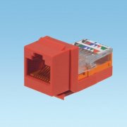 Panduit NetKey Cat 5e leadframe jack module - Red (NK5E88MRDY)