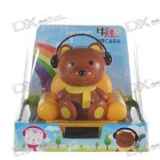 Solar Powered Head Shaking Cute Bear Desktop Toy