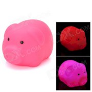 Cute Pig Style Color Changing LED Bath Toy for Kids - Deep Pink (3 x LR616)