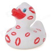 Lips Pattern Cute Rubber Baby Bath Duck - Red + White