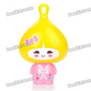 Cute Handheld Cooling Fan with UV Sensor Card - Yellow + Pink (2 x AAA)