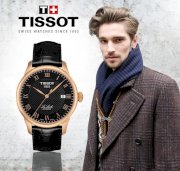 Đồng hồ cơ dây da chính hãng Tissot 12BL0447271 Black Gold sang trọng