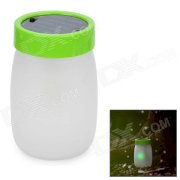 Stylish Solar Powered Green Light 1-LED Elf Jar Night Lamp - Green