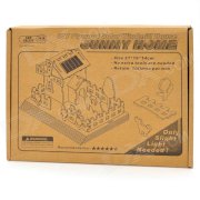 Solar Powered DIY 3D Sunny Home Style Wooden Puzzle Toy - Oyster White