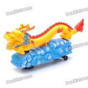 Dragon Model Toy w/ Chinese Festival Music / Flashing Light / Omni-Directional Wheel - Yellow (3xAA)
