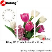 Đồng hồ tranh 3 tấm 60x90cm TĐ-11