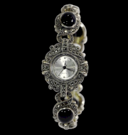  Đồng hồ bạc kết hợp đá đen quý phái WA-38 