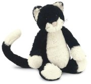 Jellycat Bashful Black & White Kitten, Medium - 12" 
