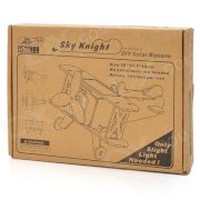 Solar Powered DIY 3D Skyknight Style Wooden Puzzle Toy - Oyster White